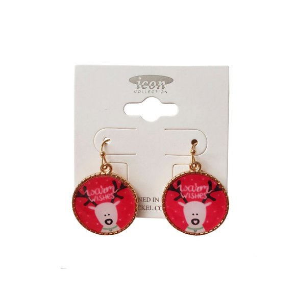 🎁 Icon Warm Wishes Rudolph Earrings - Picture 1 of 2